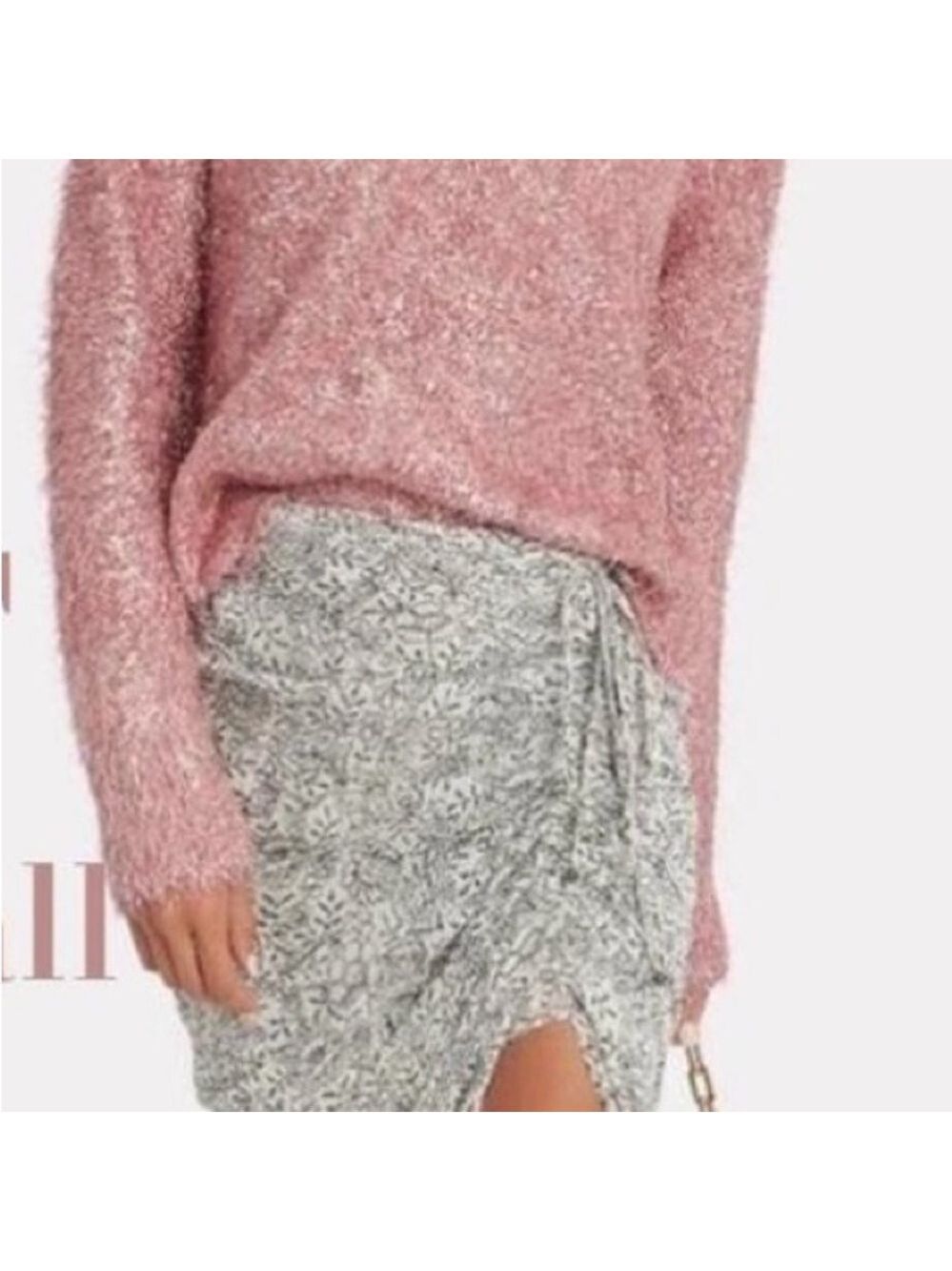 Alice McCall Barbiecore On Hold Pink Metallic Cut Out Sweater Size 4